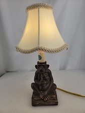 11" Small Resin Monkey Mom Holding Its Baby Table Lamp
