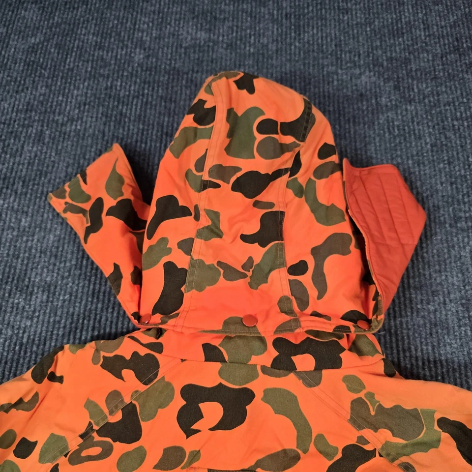 Vintage Woolrich Jacket Mens XL Blaze Orange Camo Parka Insulated Made USA 90s - Image 4 of 4