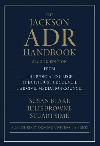 The Jackson ADR Handbook - Blake, Susan