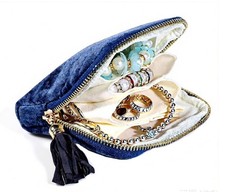Small Portable Jewelry Travel Case Jewelry Pouch Bags with Tassel Zipper Soft...
