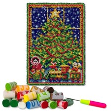 DL-YTG Latch Hook Kits Rug Christmas Tree Crochet Yarn Cushion Colour Pre-Pri...
