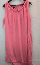 Talbots Twist Neck Shift Dress Pink Sleeveless Tunic Lightweight 16W Side Pocket