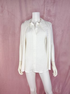 ZERO + MARIA CORNEJO Womens White V Neck Blouse Top Size 12 Sleeveless Bow Gauze