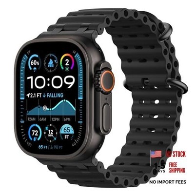Upgraded Ocean Band Compatible with Apple Watch Ultra Regular A-Black/Black
