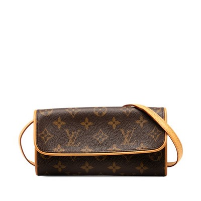 Louis Vuitton Monogram Pochette Twin PM Pre-Loved Crossbody Bag Brown