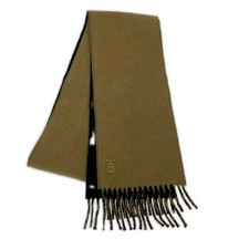 Foulard réversible en cachemire uni beige/noir 66,1 pouces luxe authentique...