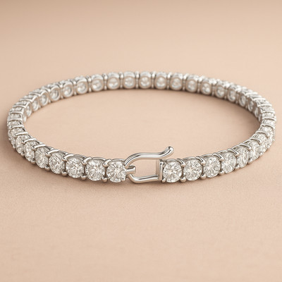 7 Ct Genuine Natural Treated Diamond Bracelet in 14K White Gold (Certified)