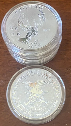 2019 NRA 1 OZ SILVER WHITETAIL BUCK LOT OF 6