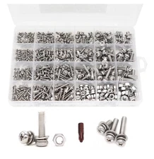 710 Pieces M2 M2.5 M3 M4 M5 M6, Stainless Steel Phillips Machine Screws Hex N...