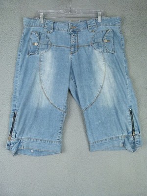 Apollo Womens Size 15/16 40x17 Blue Capri Jeans