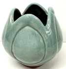 Van Briggle Art Pottery Light Aqua Tulip Vase Signed