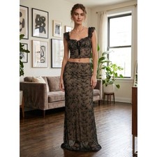 Fairy Grunge Lace Corset Style Cap Sleeve Cropped Fairy Floral Tie Front Top 4