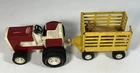 Vintage Tiny Mini Tonka Farm Lawn Tractor W Stake Trailer & Cow Toy