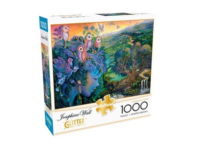 Puzzle 1000 Teile Buffalo Games Flights of Fantasy Parlament der Eulen blau