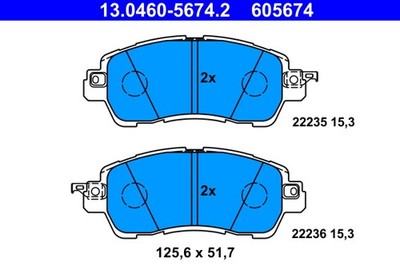 BREMSBELAGSATZ FÜR MAZDA 2 SCHRÄGHECK (DL, DJ) - ATE 13.0460-5674.2