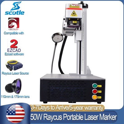 Scotle Raycus 50W Portable Fiber Laser Marking Machine Metal Desktop Engraving
