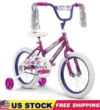 16" Sea Star Kids' Bike from Huffy, Fits Riders 42" - 48", Purple For 4 - 6 Ages