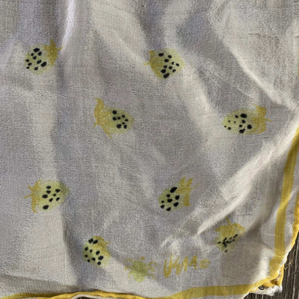 Винтажный шарф 60-х Vera Yellow Strawberries новинка - Изображение 2 из 4