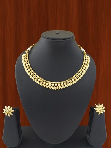 Bollywood Jewelry Fashionable Set Ethnic Gold Plated Necklace Wedding Jewelry - Picture 2 of 4