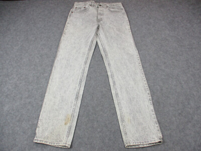 VINTAGE Levis Jeans Mens 32x32 Gray White 505XX Straight Acid Wash 80s USA '