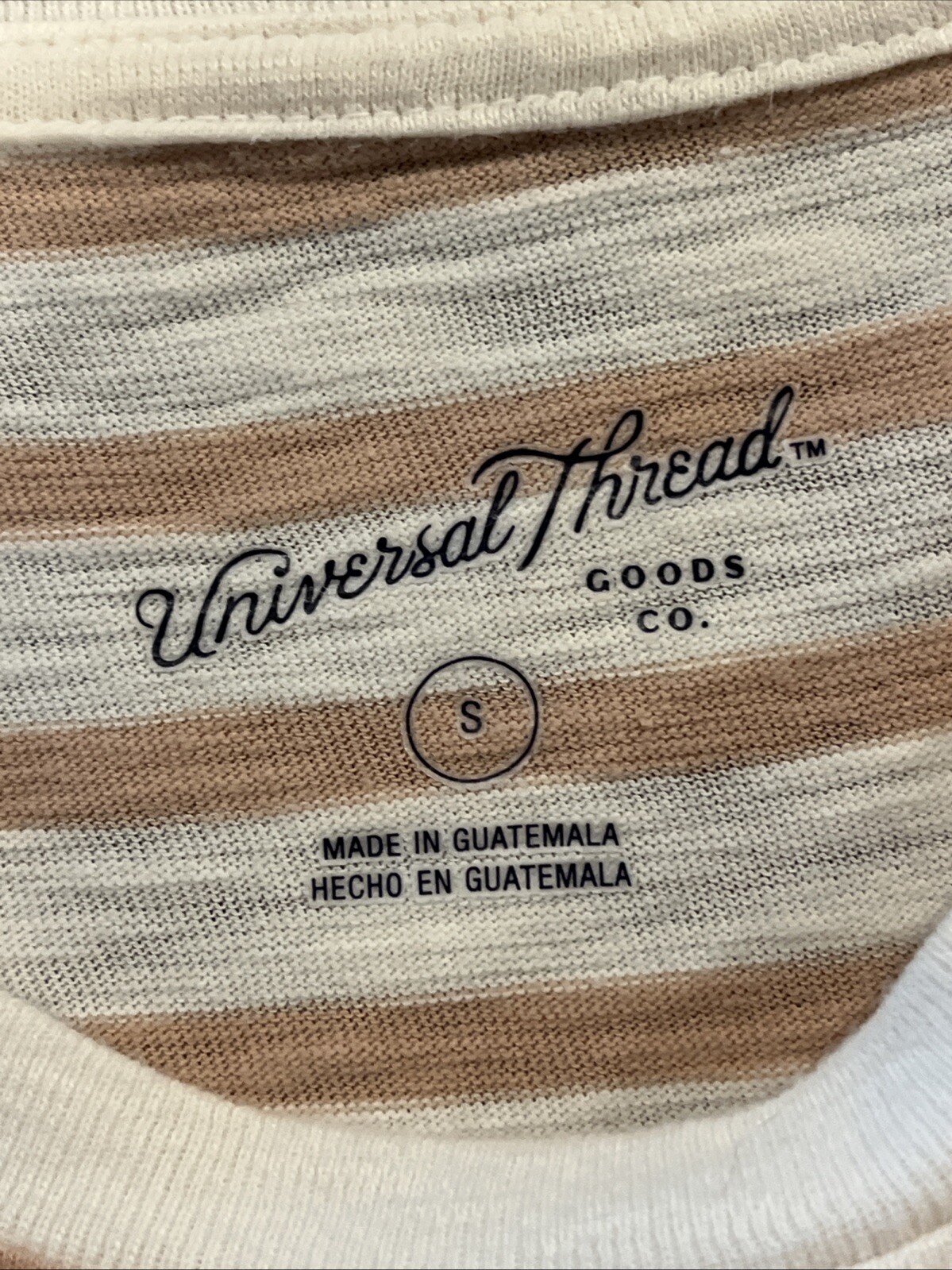 Universal Thread Tan White Stripe Basic T Shirt D… - image 5