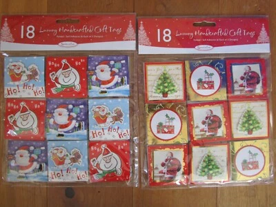 SELECTIVE Self Adhesive Luxury Hand Crafted Decoupage Christmas Gift Tags Gold Foil Kids