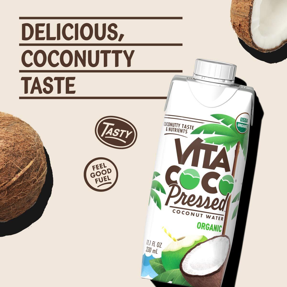 Vita Coco Pressed Coconut Water Juice Smoothie Pack of 12 11.1 Fl Oz