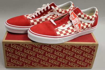 red checkerboard vans old skool