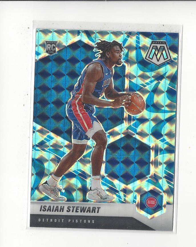 2020-21 Panini Mosaic Mosaic Reactive Blue #223 Isaiah Stewart Rookie Pistons