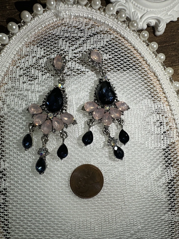 Postes de plástico para orejas muy sensibles circonita cúbica cristal pendientes multicolores Foto 4 de 4