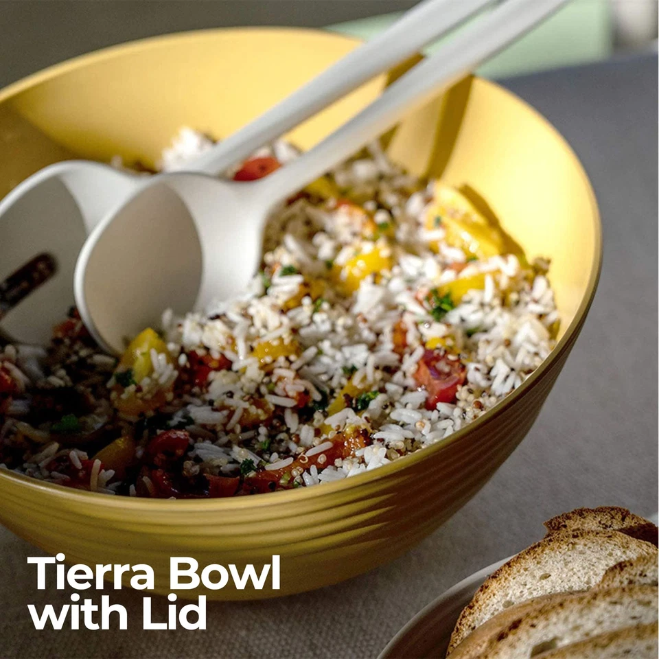 GUZZINI Tierra 11.8" Cuenco Extra Grande con Tapa - Taupe - Plástico 100% Reciclado Foto 2 de 4