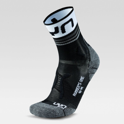 UYN Damen - Runner's One Kurzschaft - Funktions Hightech Sport Socke - Swz/Weiss
