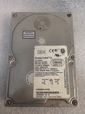 IBM Quantum Fireball P/N 36L8660 / FRU 36L8677 6.4GB IDE 3.5''Hard Drive