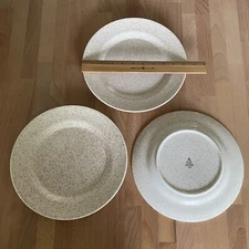 Vintage Homer Laughlin Country Sage Brown Speckle 10" Dinner Plate x3