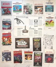 Atari 2600 Game Instruction Manuals, Star Wars, Asteroids, E. T., Space Invaders