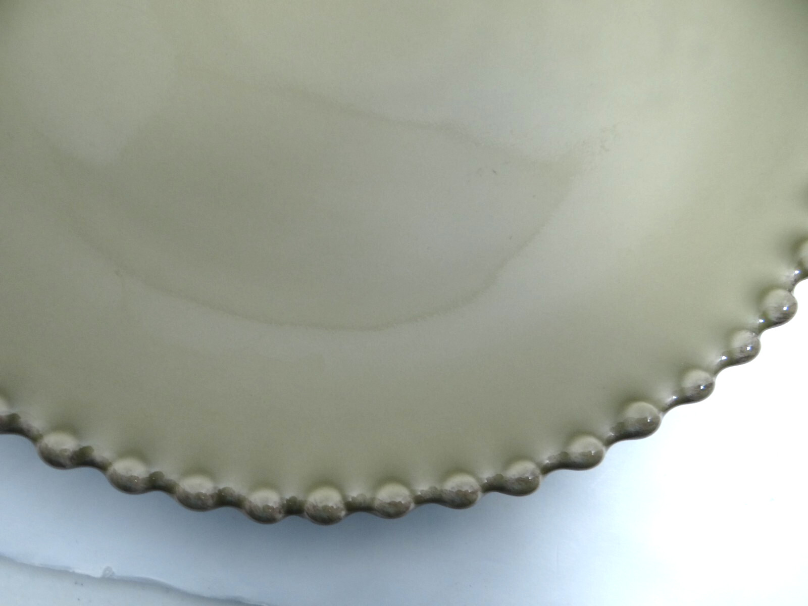 Grestel Green Beaded Edge Salad Plates Set of 5 Stoneware  GTL11 Portugal