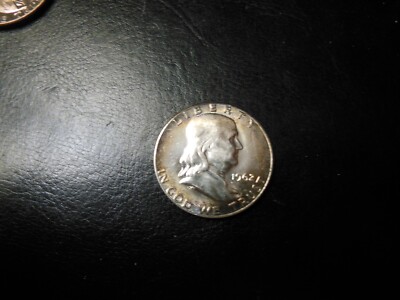 BU Ben Franklin half dollar 1962 P gem bu with beautiful original toning