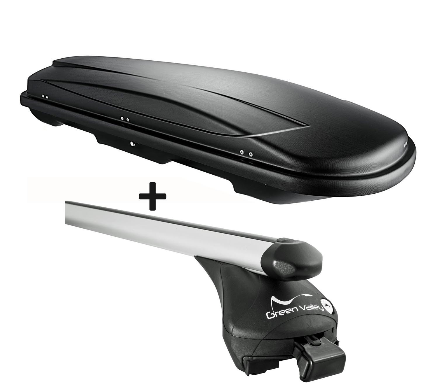 Skibox Schwarz Vdp JUXT400 Lit + RelingträGer Alu FüR FüR FüR Seat Ibiza Iv Sw A-image