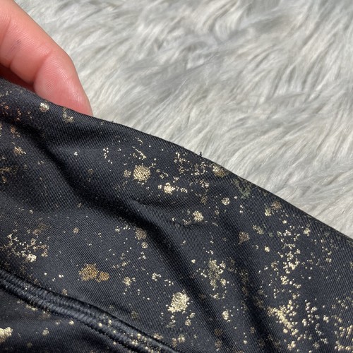 Ivivva Girls Size 14 Black Gold Splatter Leggings - Picture 10 of 12