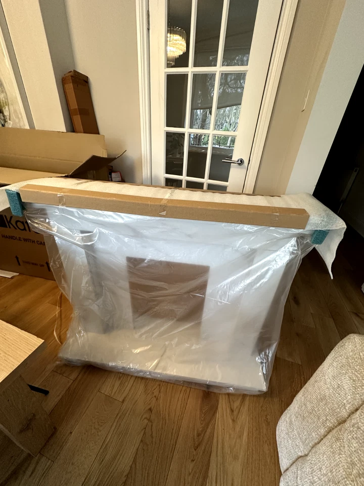 Malito White Marble Effect Electric Fireplace Suite (BRAND NEW, NEVER BEEN USED) - Image 3 of 4