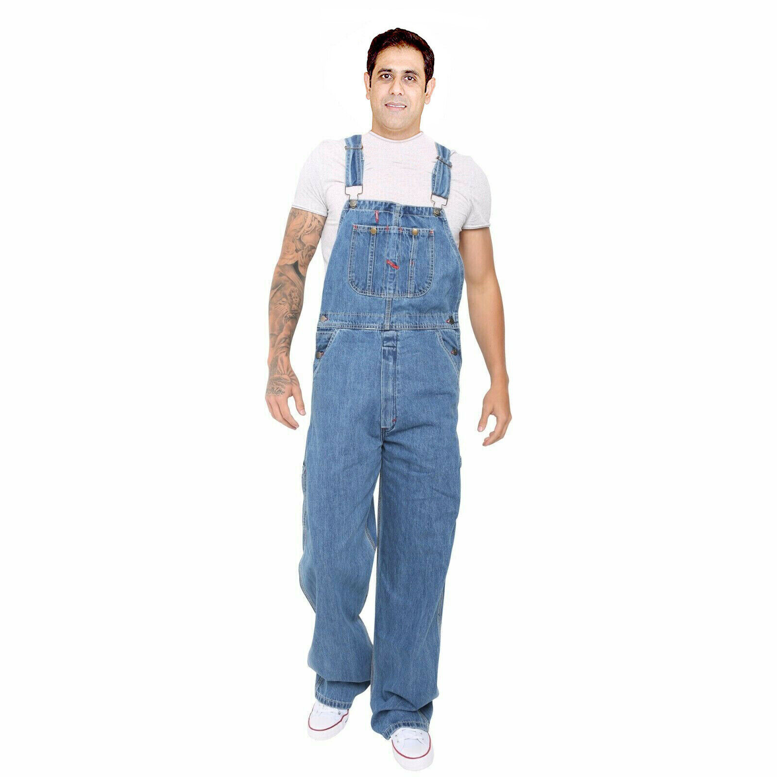 Men's Denim Dungarees Jeans Bib and Brace Overall Pro Heavy Duty Workwear  Pants