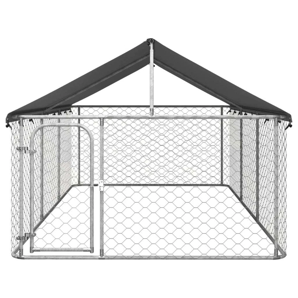 vidaXL Gabbia per Cani da Esterno con Tetto 400x200x150 cm - Immagine 2 di 4