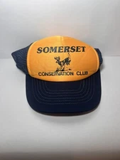 Vintage Snapback Trucker Hat Somerset Conservation Club Niagara NY 80s Trucker