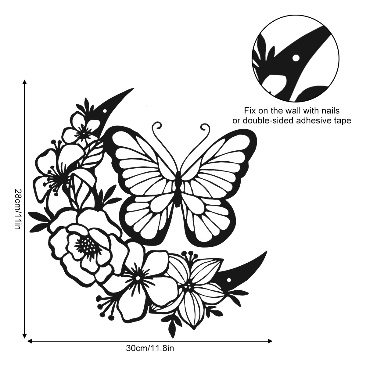 Metal Butterfly Wall Art Flower Wing Metal Wall D cor Modern Floral metal-butterfly-wall-art-flower-wing-metal-wall-d-cor-modern-floral