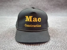 Vintage Youngan Mac Construction Hat Black Trucker Cap Snapback Vtg 90s