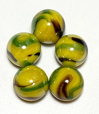 25mm Katydid (Python) 5/8th'' Glass Marble Shooters Pk 5 Vacor 2007-2008 RETIRED!