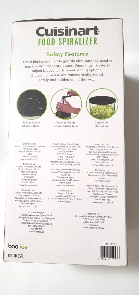 Cuisinart Food Spiralizer 3 Cutting Options 4 Cup Dishwasher Safe~Brand New - Image 3 of 3
