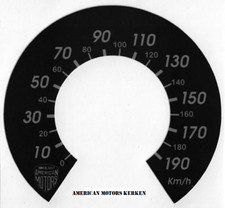 Tachofolie KM/H Tacho Aufkleber für Harley Dyna & Softail´s 10cm Glasdurchmesser