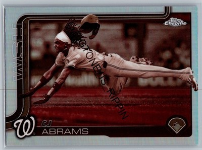 2025 Topps Chrome CJ ABRAMS #176 Sepia Refractor Nationals SP