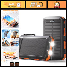 High-Capacity 38800mAh Solar Power Bank Portable Charger for iPhone Samsung